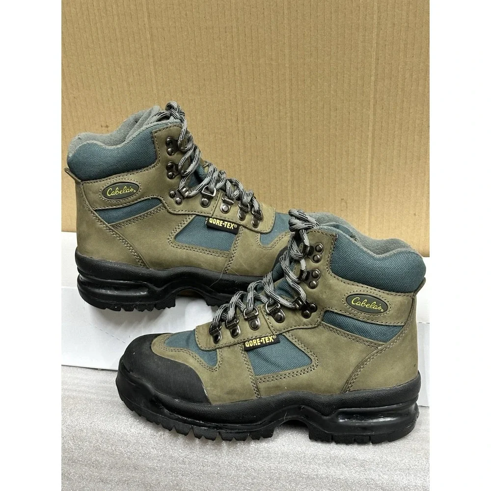 Cabelas gore tex boots 4y Hiking Boot‎ Hunting Hiking Blue Green Black Lace Up